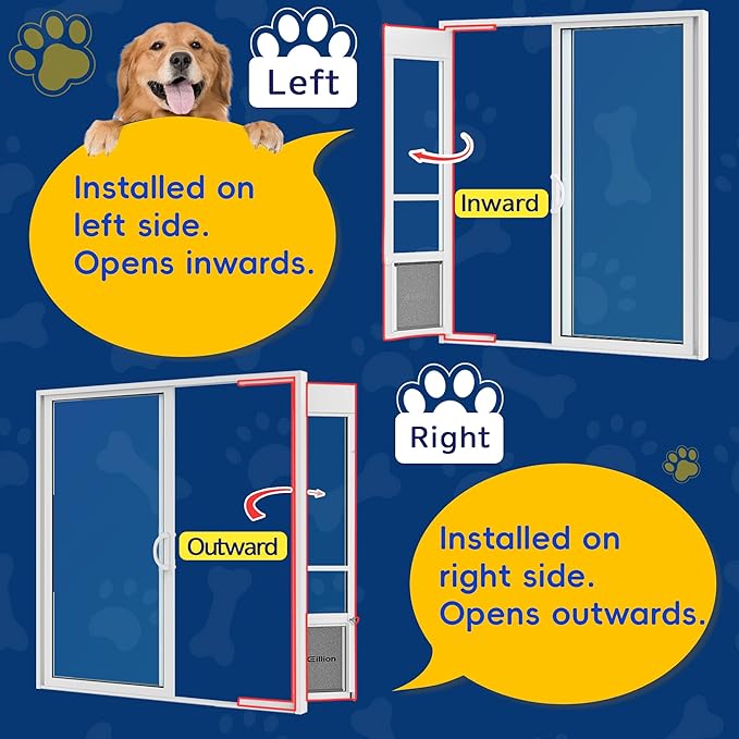 Eillion XL Pet Door for Sliding Glass Doors – 91–96" Frame