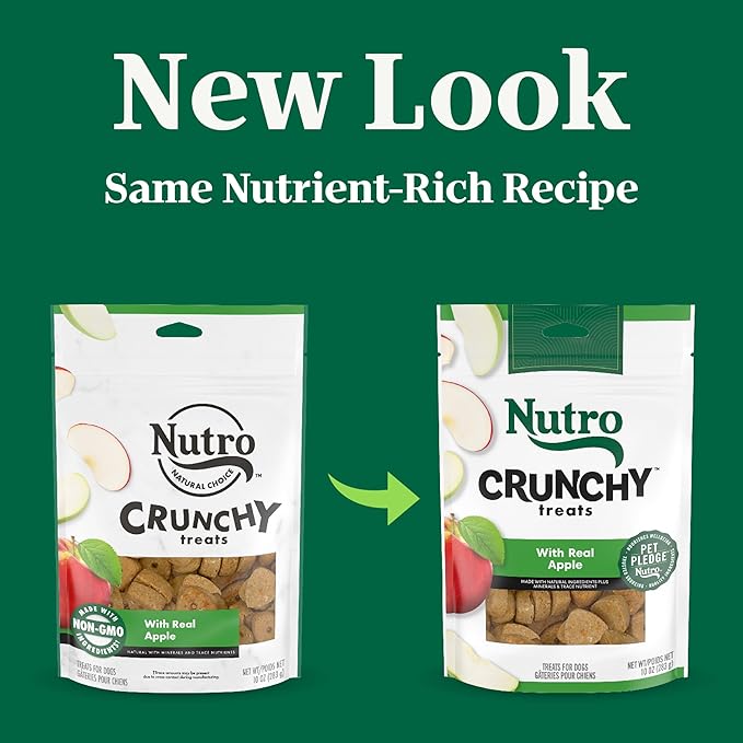 Nutro Crunchy Dog Treats with Real Apple, 10 oz. Bag