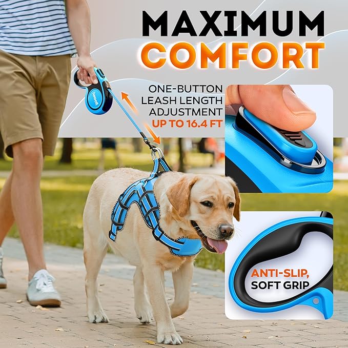 2025 Retractable Dog Leash 16.4 ft - Heavy Duty Anti-Twist Leash